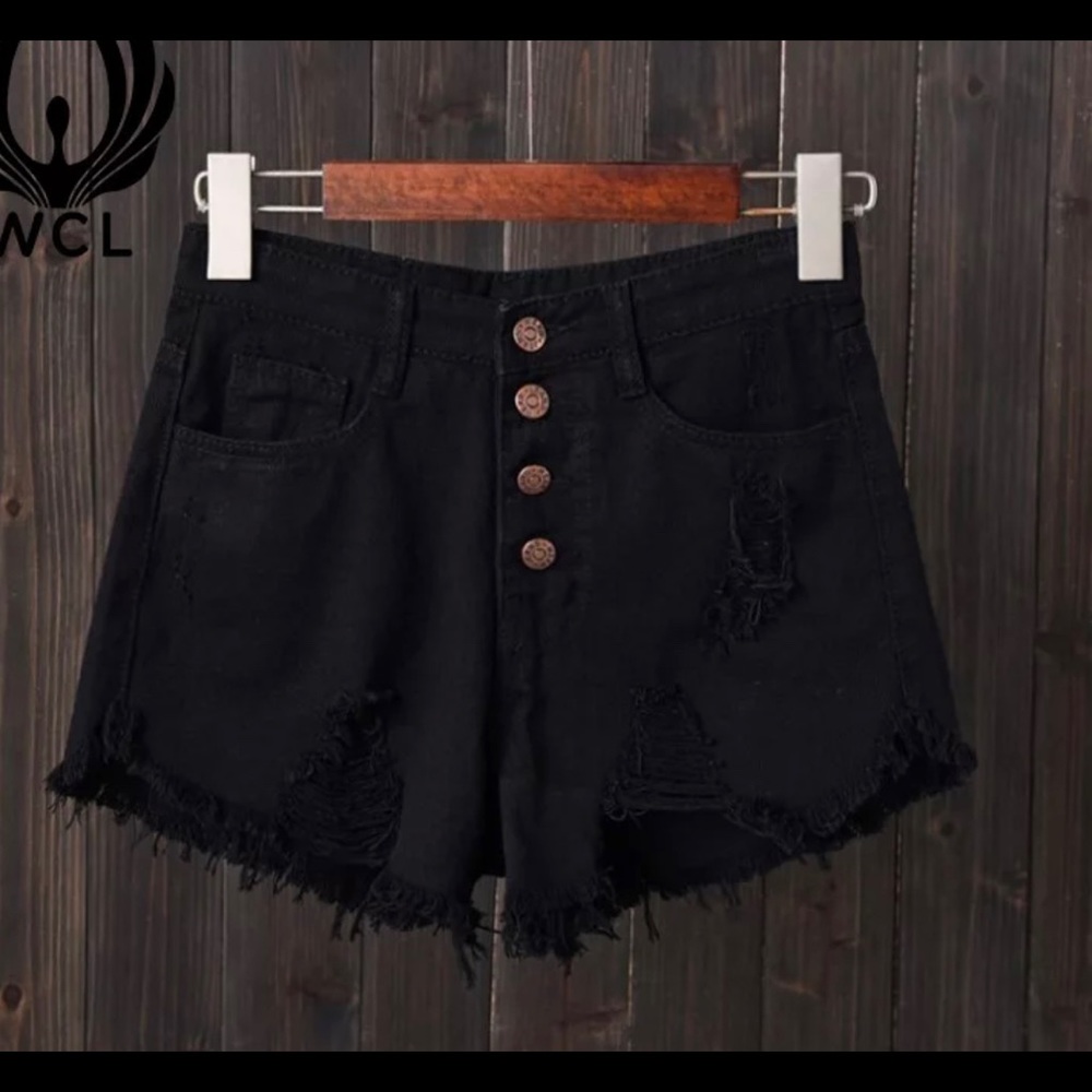 Distressed Ripped Jean Shorts